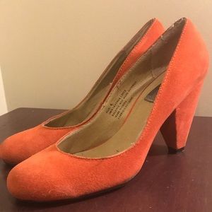 Orange Suede heels